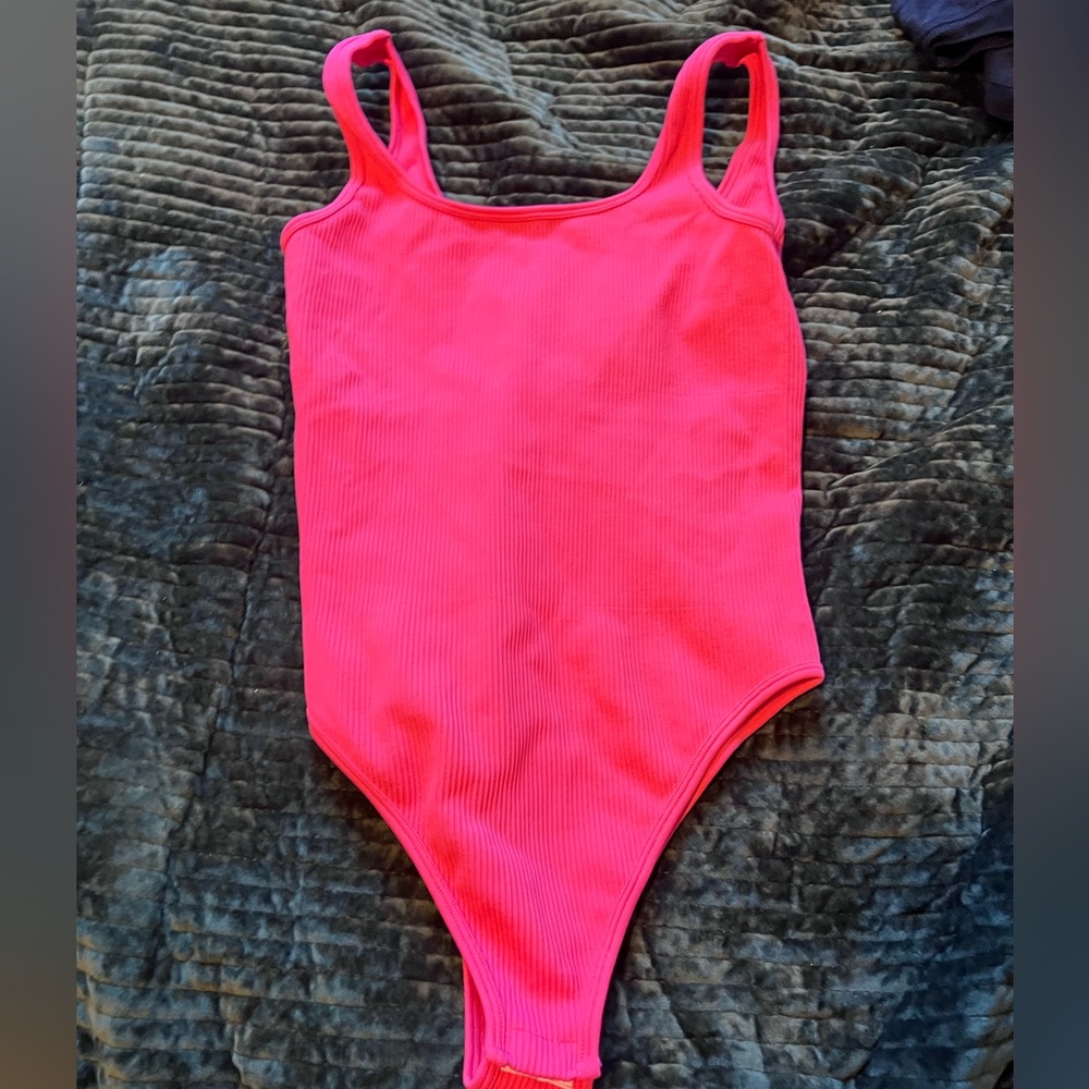 Vibrant Pink Ribbed Bodysuit